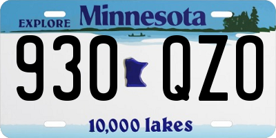 MN license plate 930QZO