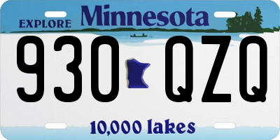 MN license plate 930QZQ