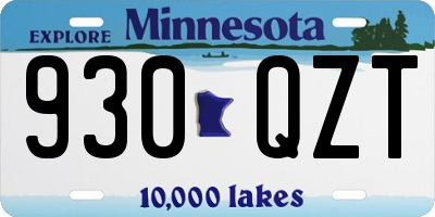 MN license plate 930QZT