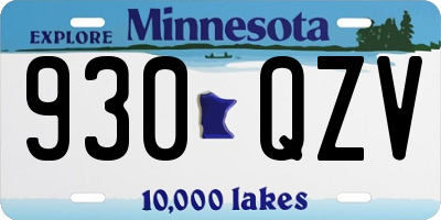 MN license plate 930QZV