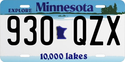 MN license plate 930QZX