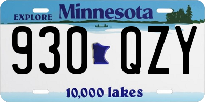 MN license plate 930QZY