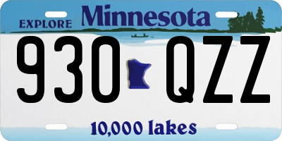 MN license plate 930QZZ