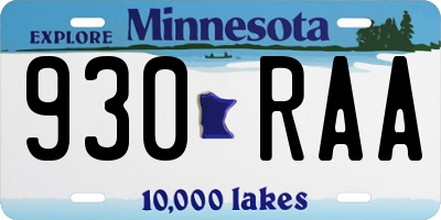 MN license plate 930RAA