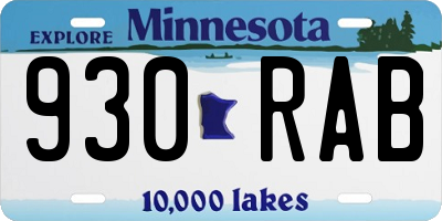 MN license plate 930RAB
