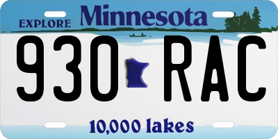 MN license plate 930RAC