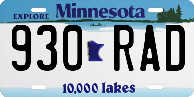 MN license plate 930RAD