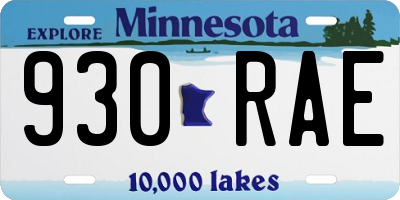 MN license plate 930RAE