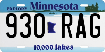 MN license plate 930RAG