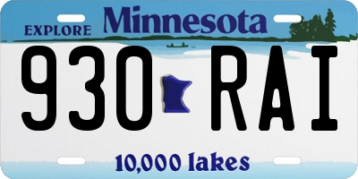 MN license plate 930RAI