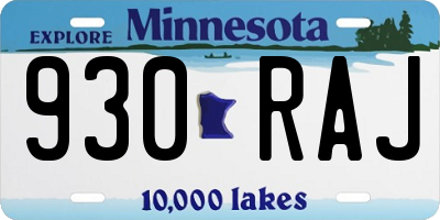MN license plate 930RAJ