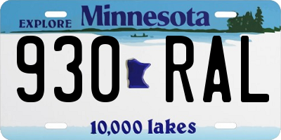 MN license plate 930RAL
