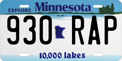 MN license plate 930RAP