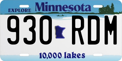 MN license plate 930RDM
