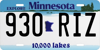 MN license plate 930RIZ