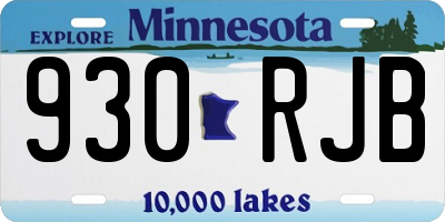 MN license plate 930RJB