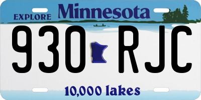 MN license plate 930RJC