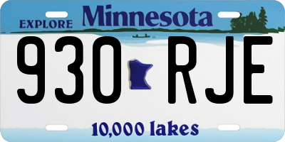 MN license plate 930RJE