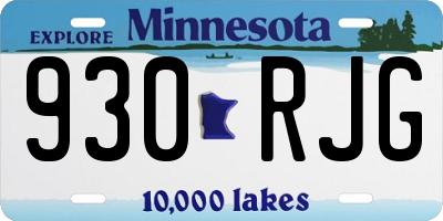 MN license plate 930RJG