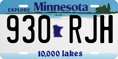 MN license plate 930RJH