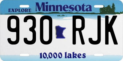 MN license plate 930RJK
