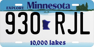 MN license plate 930RJL