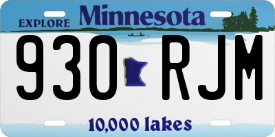MN license plate 930RJM