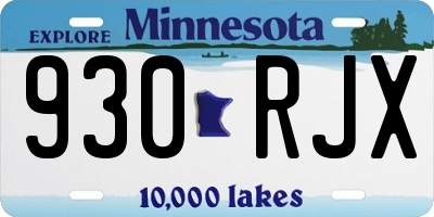 MN license plate 930RJX