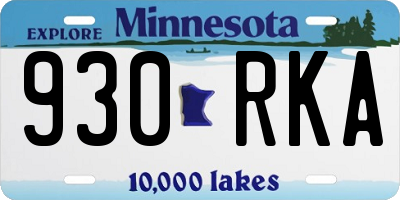 MN license plate 930RKA