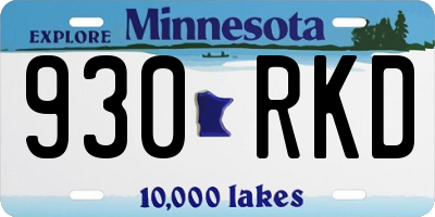 MN license plate 930RKD