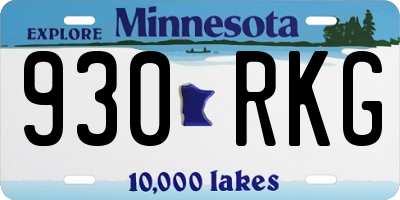 MN license plate 930RKG