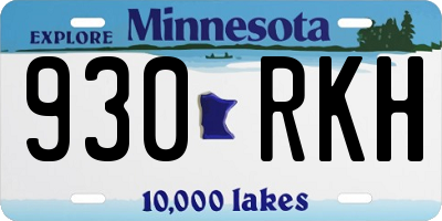 MN license plate 930RKH