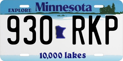 MN license plate 930RKP