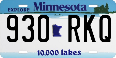 MN license plate 930RKQ