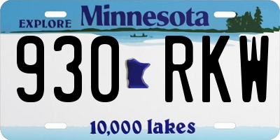 MN license plate 930RKW