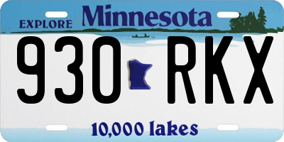 MN license plate 930RKX