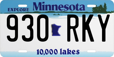 MN license plate 930RKY