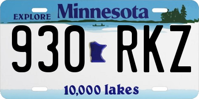 MN license plate 930RKZ