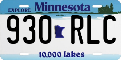 MN license plate 930RLC