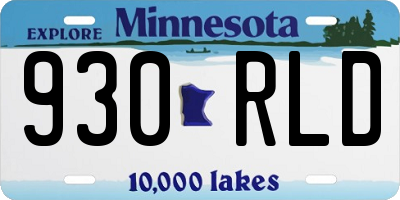 MN license plate 930RLD