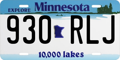 MN license plate 930RLJ