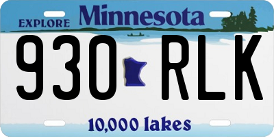 MN license plate 930RLK