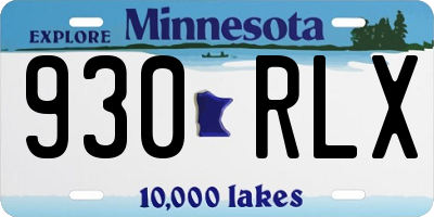 MN license plate 930RLX