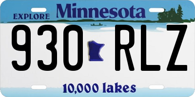 MN license plate 930RLZ