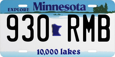 MN license plate 930RMB
