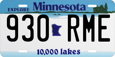 MN license plate 930RME