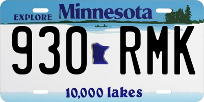 MN license plate 930RMK