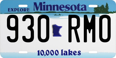 MN license plate 930RMO