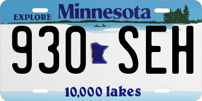 MN license plate 930SEH