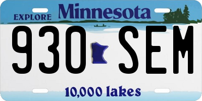 MN license plate 930SEM